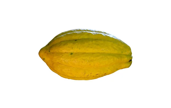 Geïsoleerde Rijpe Cacaofruit Met Clippaden — Stockfoto