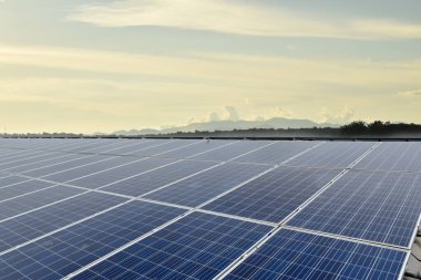 Fotovoltaik panel, depolamak için yeni teknoloji ve insan yaşamı, sürdürülebilir enerji ve çevre dostu kavramı ile doğadan gelen gücü kullanmak.