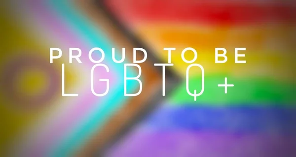 彩虹手绘彩绘背景下的 骄傲的Lgbt 全球庆祝Lgbtq 骄傲月的概念 — 图库照片