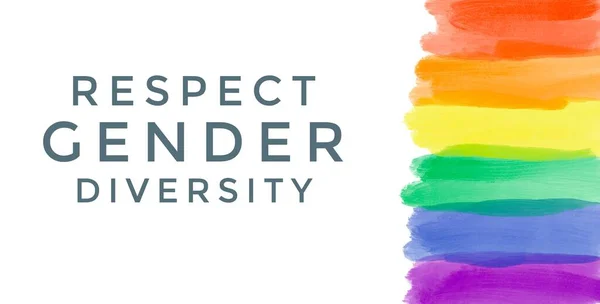 为全球骄傲月的Lgbtq 社区庆祝活动画上彩虹色 主题为 尊重性别多样性 — 图库照片