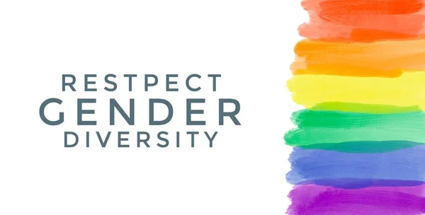 为全球骄傲月的Lgbtq 社区庆祝活动画上彩虹色 主题为 尊重性别多样性 — 图库照片