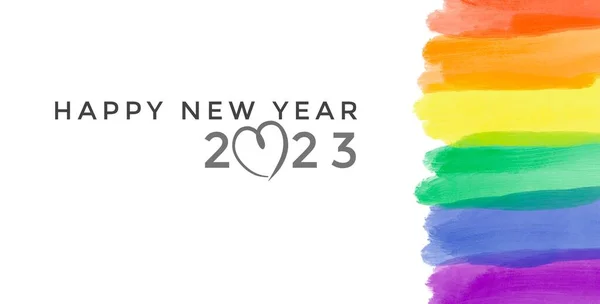 Happy New Year 2023 Чорному Кольорі Білим Веселим Фоном Концепція — стокове фото