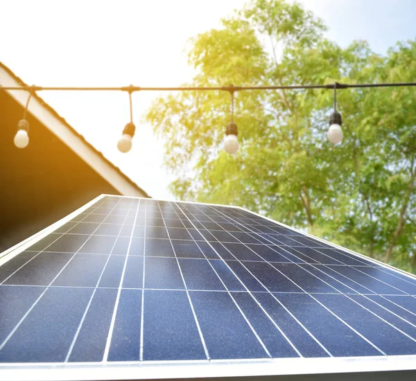 Painel Fotovoltaico Nova Tecnologia Para Armazenar Usar Poder Natureza Com — Fotografia de Stock