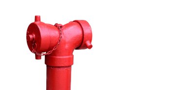 Kırmızı antika yangın söndürücü beyaz arka planda izole edilmiş ve kırpma yolları var..