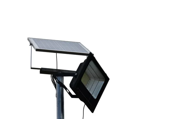Izolované Mini Solární Panely Bílém Pozadí Oříznutými Cestičkami — Stock fotografie