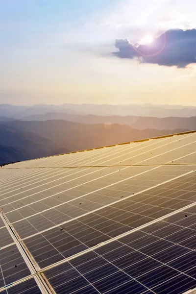 Photovoltaic or solar rooftop which had dust, rainwater stain, bird\'s dropping on upper surface, blurred sunset background, solar maintenance system to increase higher system performance concept.