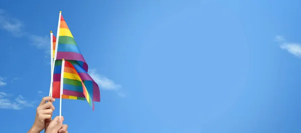 Happy Pride Month 2023 Symbole Lgbt Drapeau Arc Ciel Concept — Photo