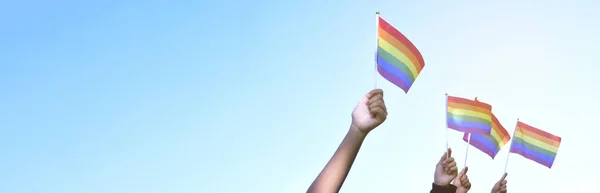 Happy Pride Month 2023 Hbtq Symbol Och Regnbågsflagga Och Armband — Stockfoto