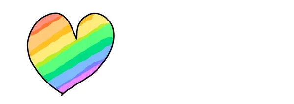 Dibujo Del Corazón Colores Arcoíris Espacio Para Copiar Concepto Para — Foto de Stock