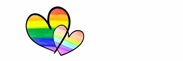 Dibujo Del Corazón Colores Arcoíris Espacio Para Copiar Concepto Para —  Fotos de Stock