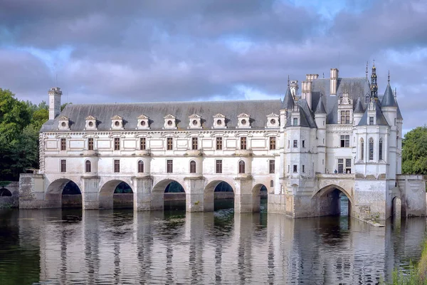 Chateau Chenonceau French Chateau Spanning River Cher Small Village Chenonceaux — Stock Photo, Image
