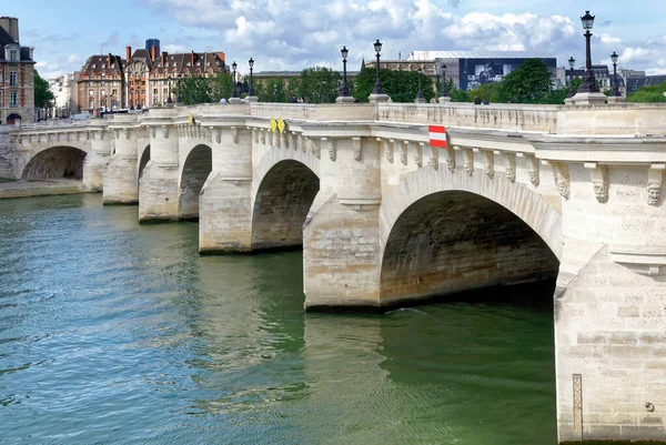 Paris Pont Neuf Seine Which Crosses Ile Cit Oldest Bridge — Stock Photo, Image