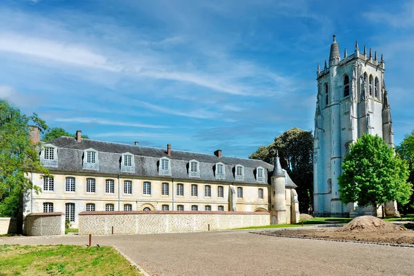 Torre Saint Nicolas Abbaye Notre Dame Bec Bec Hellouin Normandia — Fotografia de Stock