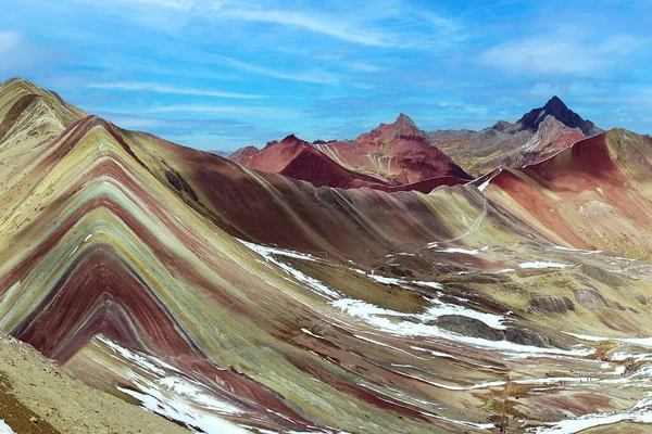 Vinicunca Região Cusco Peru Montana Siete Colores Rainbow Mountain Montanha — Fotografia de Stock