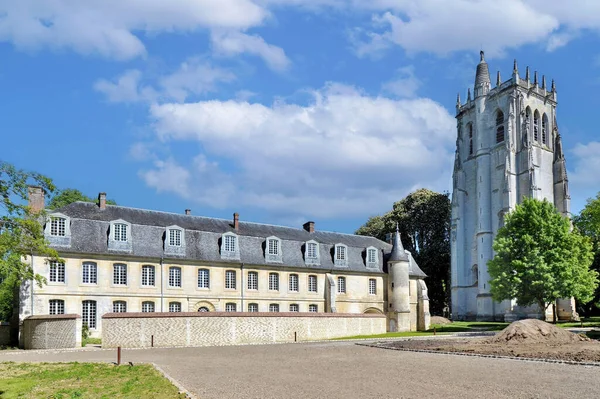 Bec Hellouin Abbey Kloostergebouwen Saint Nicolas Toren Het Departement Eure — Stockfoto