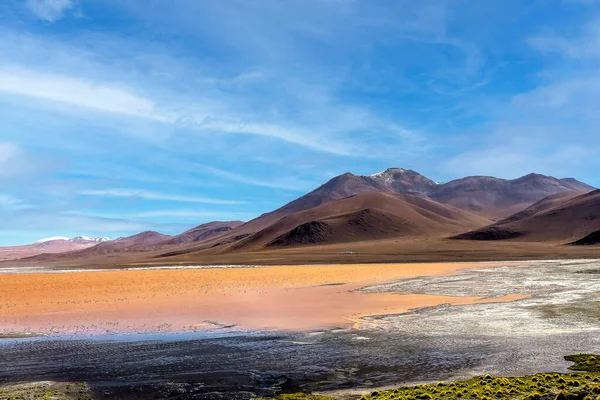 Vista Paisagem Laguna Colorada Altiplano Bolívia — Fotografia de Stock