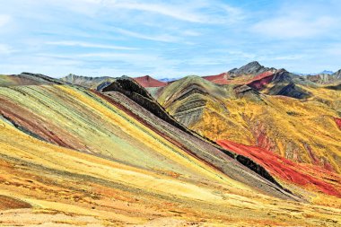 Vinicunca, Cusco Bölgesi, Peru. Gökkuşağı Dağı