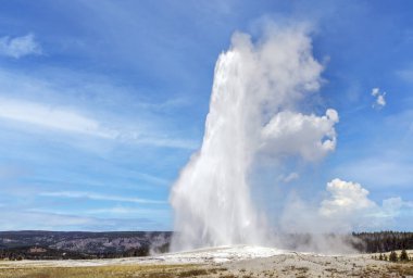 Gayser Old Faithful, Yellowstone Ulusal Parkı, Wyoming, ABD