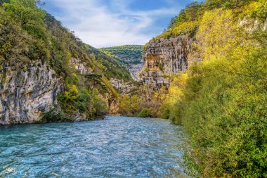 The Gorges du Verdon is a river canyon located in the Provence-Alpes-Cote d'Azur region, in the Alpes de Haute Provence and Var departments of south-east France. clipart