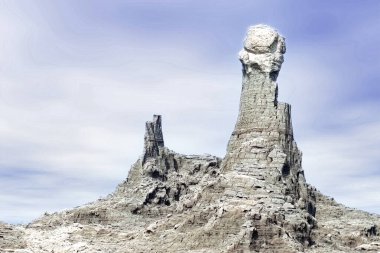 Etiyopya 'daki Danakil bunalımının Göl Assale bölgesinde tuz kaya oluşumları