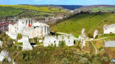 Chateau-Gaillard Harabeleri, Les Andelys, Eure Departmanı, Normandiya, Fransa