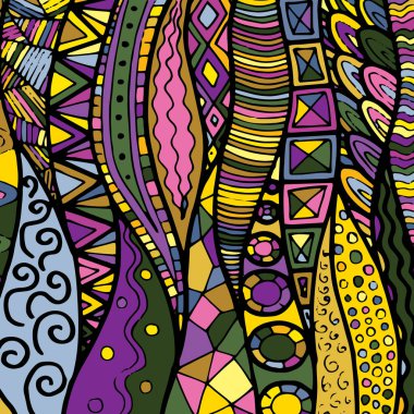 Kumaş soyut karalamalar, el çizimi, çizgiler, baskı, sanat.