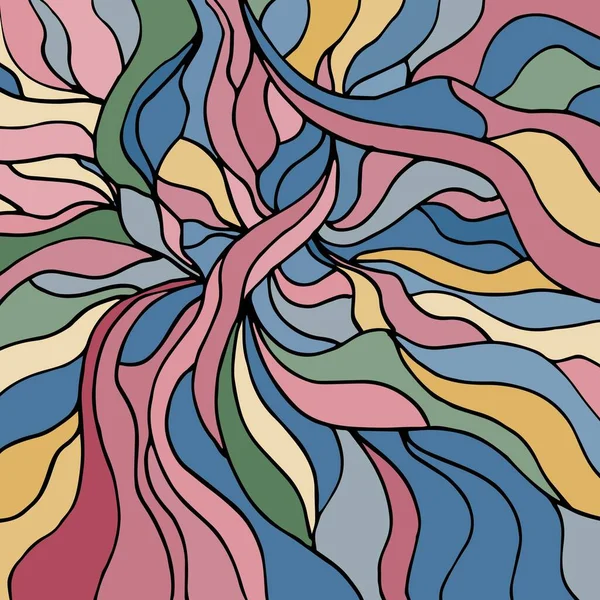 Ткань Абстрактные Каракули Ручная Работа Линии Печать Искусство — стоковое фото