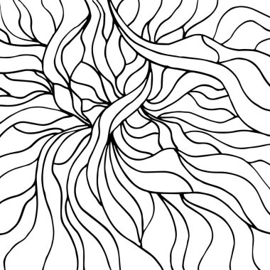 Kumaş soyut karalamalar, el çizimi, çizgiler, baskı, sanat.