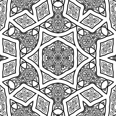 El çizimi Mandala, siyah beyaz sanat, yetişkin boyama sayfası, ayrıntılı çizim, taslak karalama, baskı, sanat.