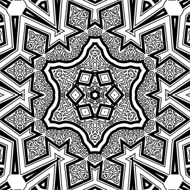 El çizimi Mandala, siyah beyaz sanat, yetişkin boyama sayfası, ayrıntılı çizim, taslak karalama, baskı, sanat.