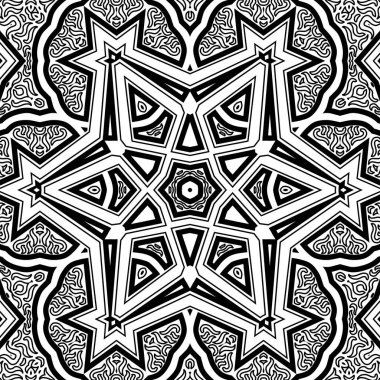 El çizimi Mandala, siyah beyaz sanat, yetişkin boyama sayfası, ayrıntılı çizim, taslak karalama, baskı, sanat.