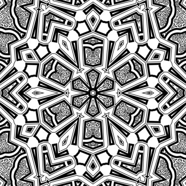 El çizimi Mandala, siyah beyaz sanat, yetişkin boyama sayfası, ayrıntılı çizim, taslak karalama, baskı, sanat.