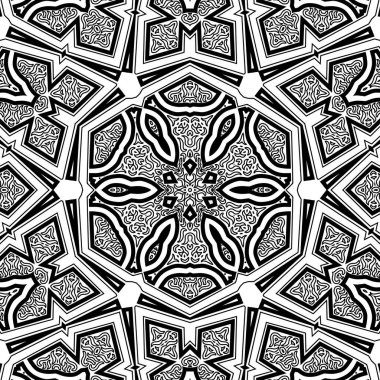 El çizimi Mandala, siyah beyaz sanat, yetişkin boyama sayfası, ayrıntılı çizim, taslak karalama, baskı, sanat.