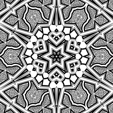 El çizimi Mandala, siyah beyaz sanat, yetişkin boyama sayfası, ayrıntılı çizim, taslak karalama, baskı, sanat.