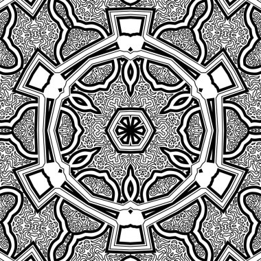 El çizimi Mandala, siyah beyaz sanat, yetişkin boyama sayfası, ayrıntılı çizim, taslak karalama, baskı, sanat.