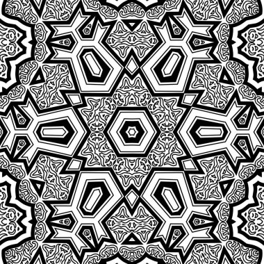 El çizimi Mandala, siyah beyaz sanat, yetişkin boyama sayfası, ayrıntılı çizim, taslak karalama, baskı, sanat.