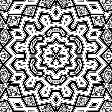 El çizimi Mandala, siyah beyaz sanat, yetişkin boyama sayfası, ayrıntılı çizim, taslak karalama, baskı, sanat.