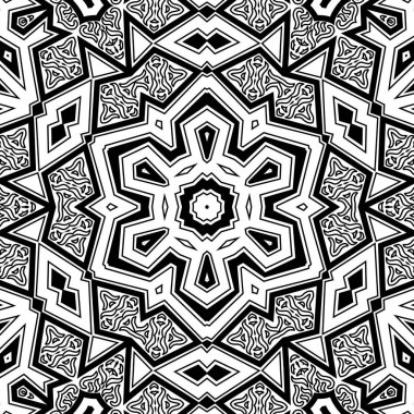 El çizimi Mandala, siyah beyaz sanat, yetişkin boyama sayfası, ayrıntılı çizim, taslak karalama, baskı, sanat.