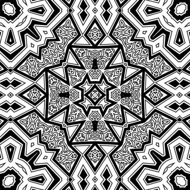 El çizimi Mandala, siyah beyaz sanat, yetişkin boyama sayfası, ayrıntılı çizim, taslak karalama, baskı, sanat.