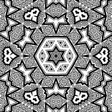 El çizimi Mandala, siyah beyaz sanat, yetişkin boyama sayfası, ayrıntılı çizim, taslak karalama, baskı, sanat.