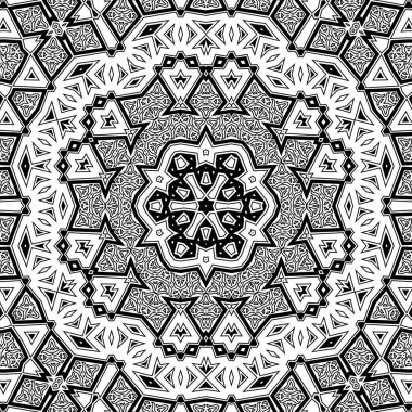 El çizimi Mandala, siyah beyaz sanat, yetişkin boyama sayfası, ayrıntılı çizim, taslak karalama, baskı, sanat.