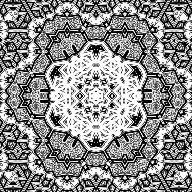 El çizimi Mandala, siyah beyaz sanat, yetişkin boyama sayfası, ayrıntılı çizim, taslak karalama, baskı, sanat.