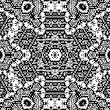 El çizimi Mandala, siyah beyaz sanat, yetişkin boyama sayfası, ayrıntılı çizim, taslak karalama, baskı, sanat.