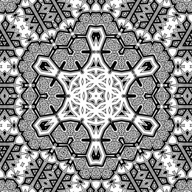 El çizimi Mandala, siyah beyaz sanat, yetişkin boyama sayfası, ayrıntılı çizim, taslak karalama, baskı, sanat.