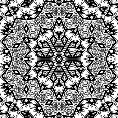 El çizimi Mandala, siyah beyaz sanat, yetişkin boyama sayfası, ayrıntılı çizim, taslak karalama, baskı, sanat.