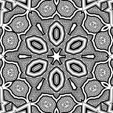 El çizimi Mandala, siyah beyaz sanat, yetişkin boyama sayfası, ayrıntılı çizim, taslak karalama, baskı, sanat.