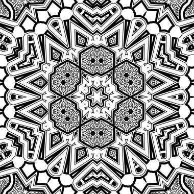 El çizimi Mandala, siyah beyaz sanat, yetişkin boyama sayfası, ayrıntılı çizim, taslak karalama, baskı, sanat.