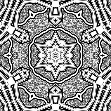 El çizimi Mandala, siyah beyaz sanat, yetişkin boyama sayfası, ayrıntılı çizim, taslak karalama, baskı, sanat.