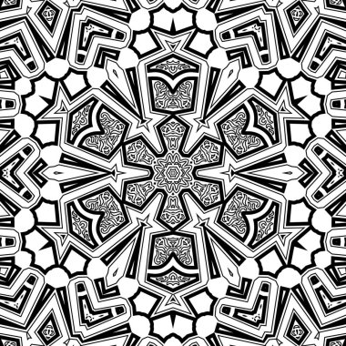 El çizimi Mandala, siyah beyaz sanat, yetişkin boyama sayfası, ayrıntılı çizim, taslak karalama, baskı, sanat.