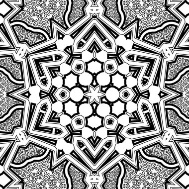 El çizimi Mandala, siyah beyaz sanat, yetişkin boyama sayfası, ayrıntılı çizim, taslak karalama, baskı, sanat.